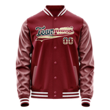 Custom Crimson Cream Vintage Usa Flag Varsity Letterman Jacket JA02240617KZ508