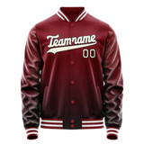 Custom Crimson Cream Solid Color Varsity Letterman Jacket JA02240617KZ510