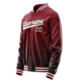 Custom Crimson Cream Solid Color Varsity Letterman Jacket JA02240617KZ510