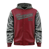 Custom Crimson Red Dark Grey Jacket