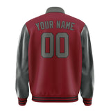 Custom Crimson Red Dark Grey Jacket