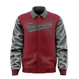 Custom Crimson Red Dark Grey Jacket