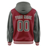 Custom Crimson Red Dark Grey Jacket