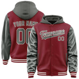 Custom Crimson Red Dark Grey Jacket