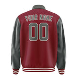 Custom Crimson Red Dark Grey Jacket