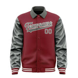 Custom Crimson Red Dark Grey Jacket