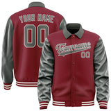 Custom Crimson Red Dark Grey Jacket