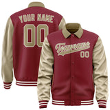 Custom Crimson Red Light Khaki Jacket
