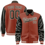 Custom Coral Red Brown Jacket