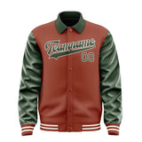 Custom Coral Red Dark Green Jacket