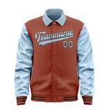 Custom Coral Red Light Blue Jacket