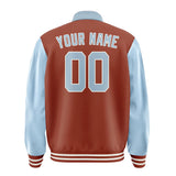 Custom Coral Red Light Blue Jacket
