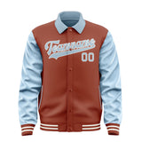 Custom Coral Red Light Blue Jacket