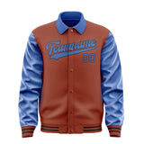 Custom Coral Red Sky Blue Jacket