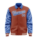 Custom Coral Red Sky Blue Jacket