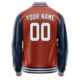 Custom Texas-Orange Royal Solid Color Varsity Letterman Jacket JA02240617JG429