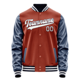 Custom Texas-Orange Royal Solid Color Varsity Letterman Jacket JA02240617JG429