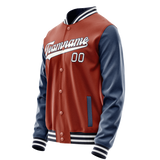 Custom Texas-Orange Navy Solid Color Varsity Letterman Jacket JA02240617JG420