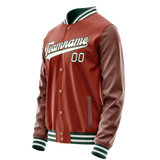 Custom Texas-Orange White Solid Color Varsity Letterman Jacket JA02240617JG424
