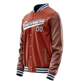 Custom Texas-Orange White Solid Color Varsity Letterman Jacket JA02240617JG438