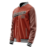 Custom Texas-Orange Black Solid Color Varsity Letterman Jacket JA02240617JG441