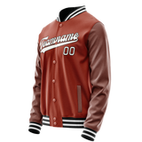 Custom Texas-Orange White Solid Color Varsity Letterman Jacket JA02240617JG436