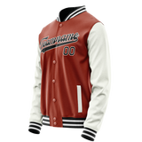 Custom Texas-Orange White Solid Color Varsity Letterman Jacket JA02240617JG425