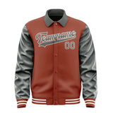 Custom Coral Red Dark Grey Jacket