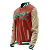 Custom Texas-Orange Cream Solid Color Varsity Letterman Jacket JA02240617JG432