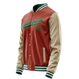 Custom Texas-Orange Cream Solid Color Varsity Letterman Jacket JA02240617JG430