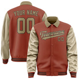 Custom Coral Red Light Khaki Jacket