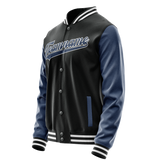 Custom Black Royal Solid Color Varsity Letterman Jacket JA02240617XF010