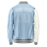 Custom White Light-Blue Split Varsity Letterman Jacket JA02240617LH454