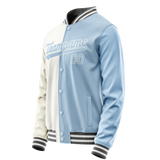 Custom White Light-Blue Split Varsity Letterman Jacket JA02240617LH454