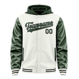 Custom White Dark Green Jacket