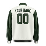 Custom White Dark Green Jacket