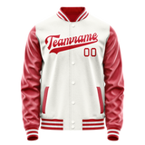 Custom White Texas-Orange Solid Color Varsity Letterman Jacket JA02240617LH470