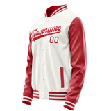 Custom White Texas-Orange Solid Color Varsity Letterman Jacket JA02240617LH470