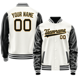 Custom White Black Solid Color Varsity Letterman Jacket JA02240617LH475