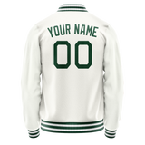 Custom White Kelly-Green Solid Color Varsity Letterman Jacket JA02240617LH459