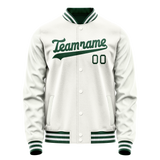 Custom White Kelly-Green Solid Color Varsity Letterman Jacket JA02240617LH459