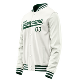 Custom White Kelly-Green Solid Color Varsity Letterman Jacket JA02240617LH459