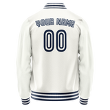 Custom White Navy Solid Color Varsity Letterman Jacket JA02240617LH464