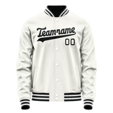 Custom White Black Solid Color Varsity Letterman Jacket JA02240617LH457
