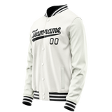 Custom White Black Solid Color Varsity Letterman Jacket JA02240617LH457