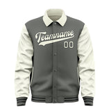 Custom Dark Grey Cream Jacket