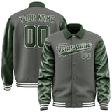 Custom Dark Grey Dark Green Jacket