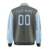 Custom Dark Grey Light Blue Jacket