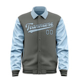 Custom Dark Grey Light Blue Jacket