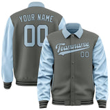 Custom Dark Grey Light Blue Jacket